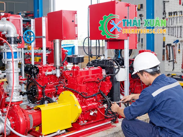 Dịch vụ sửa máy bơm chữa cháy Thủ Đức uy tín chuyên nghiệp - Cơ Điện Thái Xuân